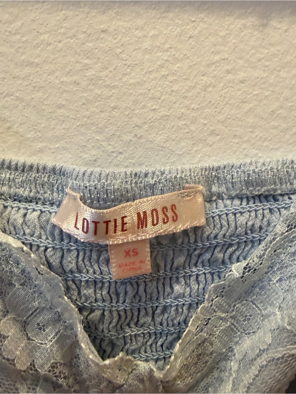 Lottie Moss light blue lace trim bustier tank top - Picture 3 of 4
